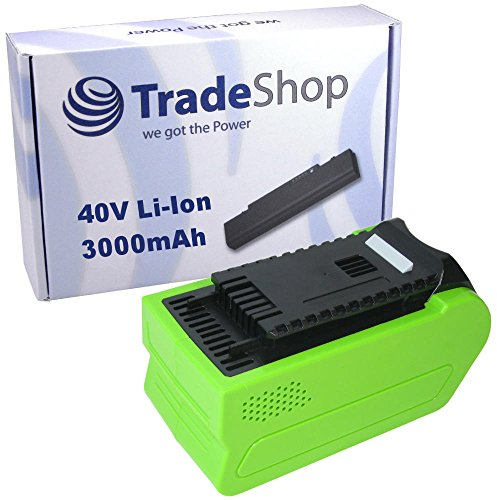 Trade-Shop Li-Ion Akku 40V / 3000mAh für Greenworks Cramer PowerWorks Allett Kettensäge Rasentrimmer Rasenmäher Gebläse Heckenschere Hochentaster