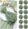 Lot de 12 serviettes de table en étamine avec plis – Polyvalentes – Pour dîner, mariage, fête de la Saint-Patrick – 50,8 x 50,8 cm – Vert sauge