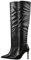 Only maker Damen Overknees Stretch Stiefel Stiletto Absatz Lack Optik PU Schwarz 38 EU