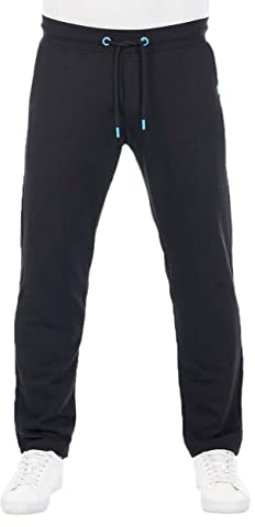 riverso Jogginghose Herren Baumwolle lang Regular Fit RIVGuido Sporthose Trainingshose Freizeithose Schwarz XXL, Größe:XXL, Farbe:Black - Tropical Turquoise