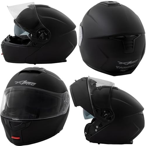 Helm Klapphelm Motorradhelm Modular Innensonnenblende Mat Schwarz L