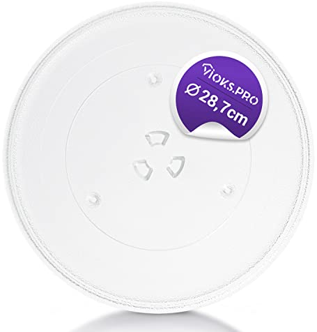 Vioks.pro Mikrowelle Drehteller Ersatz für Samsung DE74-20102D Ø 287mm Ersatz Drehteller für Mikrowelle Teller Glas Universal Drehteller Mikrowelle, mit 3 Noppen