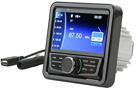 Ricevitore Bluetooth Marine Stereo, Compatibile con OS, Android, Windows e Varie APP di Riproduzione, Anti Interferenza, 12V Barca Impermeabile Nel Sistema di Ricezione Radio Dash