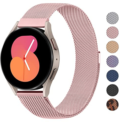 Oumida 20mm Samsung Armband für Samsung Galaxy Watch 7 FE 6 5 4 40mm 44mm / Watch 6 4 Classic 43mm 47mm 46mm 42mm / 5 Pro 45mm Armbänder Damen Herren, Edelstahl Metall Ersatzarmband mit Magneten