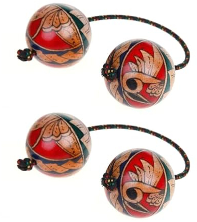 NEDLON Aslatuas Rhythmischer Ball, Kashaka Shaker Afrikanisches Traditionelles Instrument, Einhand-Schlaginstrumente Asalato Für Liebhaber Anfänger (Size : 2pcs)