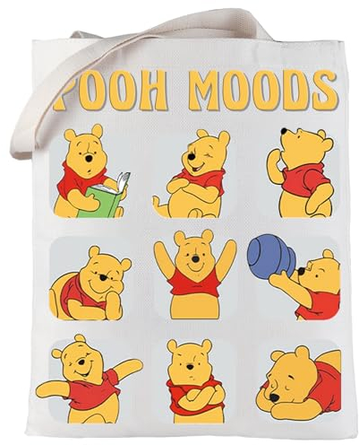LEVLO Pooh Bear Tragetasche Cartoon Pooh Bär Fans Geschenk Pooh Moods Schultertasche Honigbär Merchandise, Pooh Moods Tragetasche, Medium