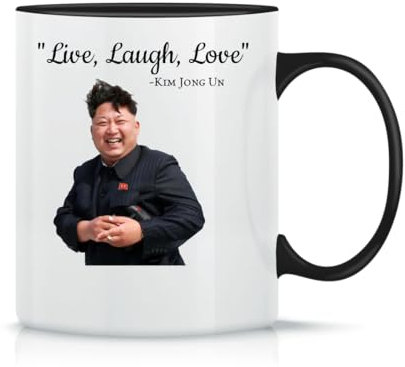 Kim Jong Un Live Laugh Love Coffee Tea Cup Ceramic Classic Magic White Black Pink 330 ml