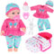 30cm / 12-Zoll Babypuppe mit Outfits, Fütterung, Nippel, Kaninchenspielzeug und Einer Handwiege (inklusive Puppe)