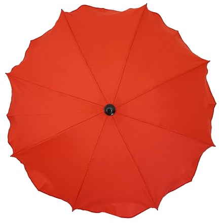Universal Sonnenschirm Regenschirm für Kinderwagen und Sport Buggy, Babywagen Schirm mit Universal Halterung, UV-Schutz50+ Sonnensegel Sonnenschutz (Rot)