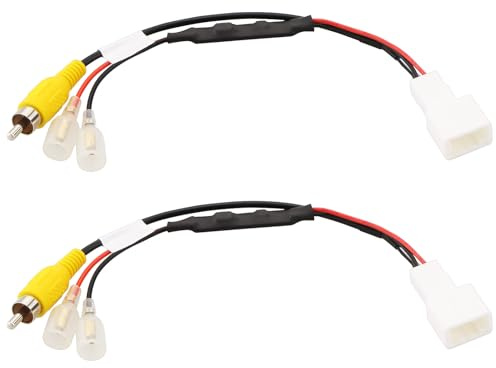 VGOL 2 Stück 4 Pin Auto Rückfahrkamera Retention Kabelbaum Stecker Hinten Rückfahrkamera Adapter Ersatz Zubehör Kompatibel mit Toyota, 23cm