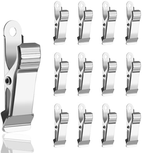 AOZUO 12 Mini Clips de Metal, 4 x 1.3 cm, pequeños Clips de Resorte, Pinzas de Cocodrilo, Pinzas para Cortinas, Pinzas para Ropa para Cocina, hogar, Oficina y Escuela para Cables, Fotos, Cortinas