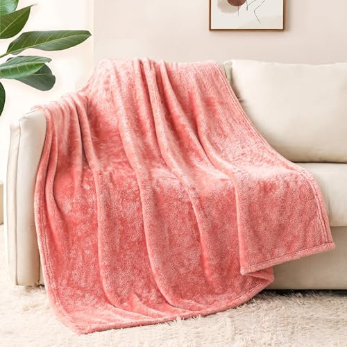 Whale Flotilla Kuscheldecke Flauschige Decke, Warme Fleecedecke Sofadecke Wohndecke Couchdecke, Superweich und Kuschelig, 130X170CM, Rosa