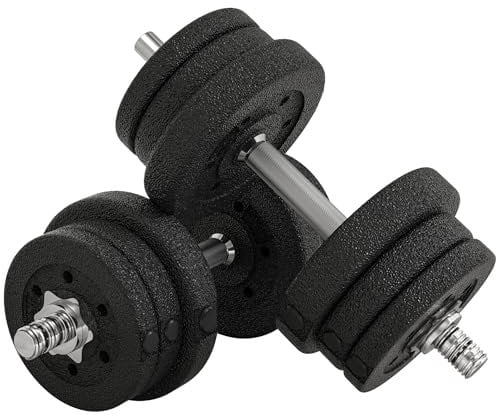 HOMCOM 25KG Adjustable Weights Dumbbells Set, Dumbbell Hand Weights for Home Office Gym Body Fitness Lifting Training, Black