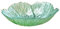 White Glass Fruit Bowl and Plate, Crystal Candy Dish - Large, Green Flower-Shaped Fruit Tray
