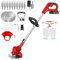 Coupe-Herbe sans Fil avec Batterie et Lames en métal Coupe-Herbe électrique Puissant Coupe-Herbe de Jardin Coupe-Bordures Coupe-Mauvaises Herbes Coupe-Gazon Set de Coupe-Gazon 1 Batterie Rouge