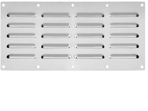 Oniissy Stainless Steel Vent Panel For Grill Ventilation For Masonry Fire Hole 16.5x38cm, for Masonry Fire Kitchen BBQ Fireplace Installation Weatherproof Rust-Resistant Air Circulation(1PCS)