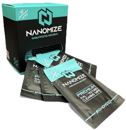 NANOMIZE Shoe Cleaning Wipes - Individually Wrapped, footwear Cleaning Wipes For All Fabrics, Leather, Suede, Nubuk, Nylon (Pack of 30)