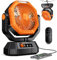 VTHW Camping Ventilator, 20000mAh Wiederaufladbarer Ventilator mit LED Licht & Haken, 270° Drehung, Stufenlose Geschwindigkeit, Timer-Modus, USB Tischventilator für Indoor Outdoor (Orange)