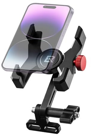 ROCKBROS Porta Cellulare Bici, Supporto Telefono Moto in Alluminio, Supporto Universale per Smartphone da 4,7 a 7,11 in, adatto per MTB, Gravel, E - bike e Scooter, Nero