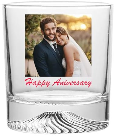 EKAM Personalised Printed Photo 11oz Whiskey Glass - Customised with Any Photo, Text or Logo - Fun Gift for Birthdays - Color Printed - Gifts for Dad, Gifts for Him, Boyfriend, Husband, Birthday