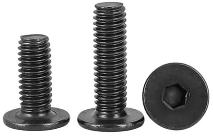 Generico 10-50 Pz M2 M2.5 M3 M4 M5 M6 CM Nero In Acciaio Inox Esagonale A Esagono Incassato Ultra Sottile Basso Testa Piatta esagono incassato Vite Bullone(3mm,M2 (50pcs))