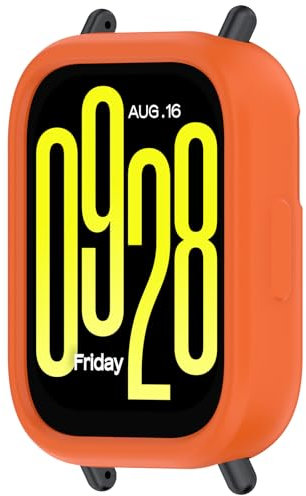 xhKJO Cover compatible for Xiaomi Redmi Watch 5 Lite Case,Ultra Smartwatch Case Silicone Skins Pounch,Anti-scratch TPU SmartWatch Bumper Cover Shell for Xiaomi Redmi Watch 5 Lite (orange)