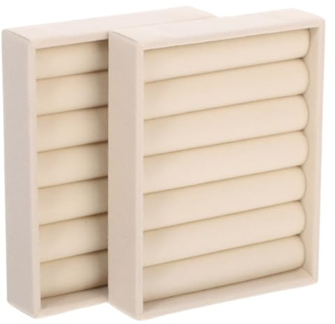 ABOOFAN Joyero Anillos 2 Piezas, Bandeja Organizadora Compacta con Forro Suave para Almacenar y Proteger Anillos y Accesorios Pequeños, Ideal para Viaje y Hogar, Mujer