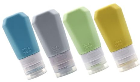 TOPPERFUN Set de Flacons Voyage Silicone Réutilisables Bouteilles Souples Portables Fuite pour Lotions et Cosmétiques Kit de Rangement Pratique et