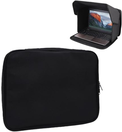 Yanmis Laptop Sun Shade, Foldable Laptop Sunshade Bag for Working Outside Computer Privacy 14.6x10.6in, Lightweight, Anti Glare