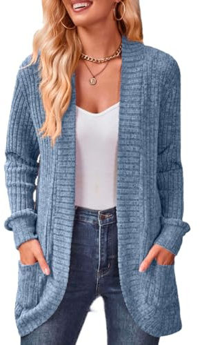 XIVISTO Cardigan da Donna Elegante Maniche Lunghe per Autunno e Inverno Casual Cardigan Aperto