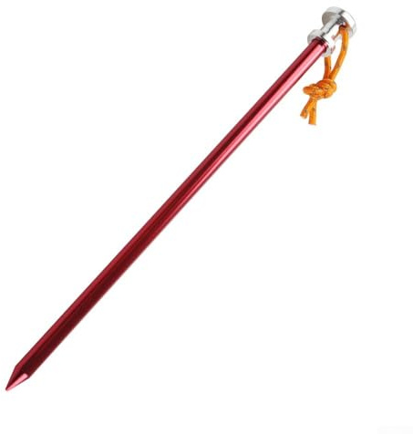Jotekonoby 8pcs Heavy Duty Aluminum Tent Stakes 23cm with Rope Pegs for Sand Mud and Grass Compatible with Camping Tents Canopies Awnings(Red)