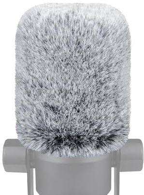 SOULWIT Microfono Furry Paravento per RØDE (Rode) PodMic Cardioide Dinamico Broadcast, Filtro Antivento Pop Filter Mic Copertura - Grigio