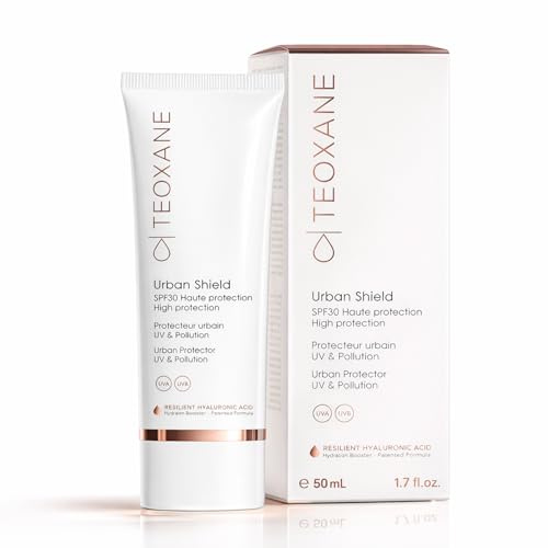 TEOXANE Urban Shield SPF 30 50ml – Getönte Sonnencreme Gesicht mit RHA Hyaluronsäure, UVA UVB Schutz, Anti Pollution Tagescreme, Feuchtigkeitsspendende Face Sunscreen als Make-up Base