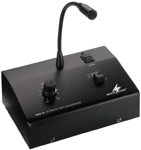 Monacor 10 WRMS 4–16Ohm PA Verstärker mit Zone Paging Mikrofon