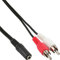 InLine 89940 Cinch/Klinke Kabel, 2x Cinch Stecker an 3,5mm Klinke Buchse, 1,5m