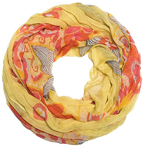 Kandharis Weicher Herbst Frühling Bedruckter Loopschal Blumen Dots Karo Streifen Muster-Mix über 30 Modelle BL7 Gelb