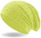 Slouch Long Beanie Mütze Feinstrick für Damen Herren Wintermütze Grobstrick (neon gelb)