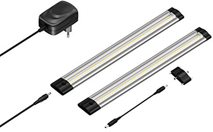 parlat LED Unterbau-Leuchte SIRIS, flach, je 30cm, je 368lm, warm-weiß, 2er Set