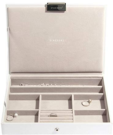 Stackers White & Rose Gold Classic Medium Jewellery Box Lid