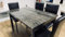 Marmor Effekt MDF schwarz und braun Esstisch mit 4/6 Stühlen aus Kunstleder, 120 oder 150 cm mit Schwarzem-Metallrahmen, schwarz, 120