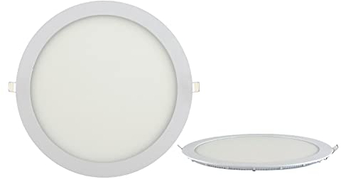 24w Slim LED Panel weisser Rahmen Unterputz Lichtpanel Einbauleuchte Einbaulampe Deckenleuchte Deckenlampe Lampe Rund Ø 300mm Tageslicht inkl. Trafo