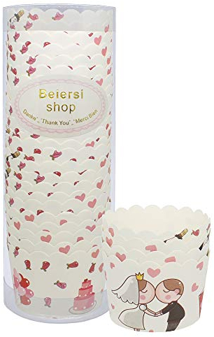 Beiersi Cupcake Formen Backformen Muffin Förmchen Papier Cupcake Wrappers Backen Tassen Für Kuchen Muffin Deko Hochzeit Party 24 Stück