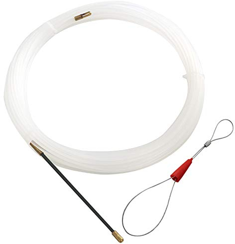 RUNCCI-YUN Kabel-Einziehhilfe 15m mit Führungsfeder Öse Nylon Ø3 mm Einziehdraht Kabel