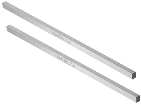 sourcing map HSS Lathe Tool Bit 6mm x 6mm x 200mm, Square Lathe Turning Tool Blanks, High Speed Steel Rectangular Fly Cutter Mill Blank, 2pcs