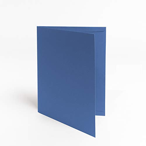 werbegruen Urkundenmappe 100 Stück A4 Blau Hochwertig | Stabiler, DIN A4 320g/m² Karton | Made in Germany | Zeugnismappe, Dokumentenmappe, Kondolenzmappe, für Zertifikate & Auszeichnungen