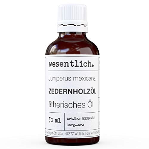 wesentlich. Zedernholzöl - ätherisches Öl - 100% naturrein (Glasflasche) - u.a. für Duftlampe und Diffuser (50ml)
