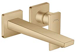 hansgrohe Metropol Mitigeur de lavabo encastré mural, bec 225mm, poignée manette, bonde à écoulement libre, bronze brossé, 32526140