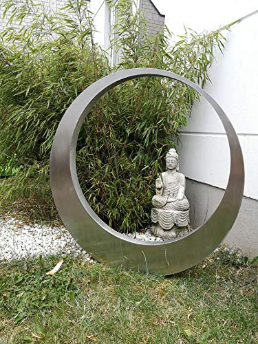 Zen Man Rostfreier Stahl GartenStecker Gartenfigure Garten Skulptur Stainless Steel Handarbeit 031510-2S 55 * 55 * 5cm