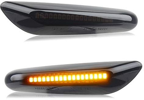 RUXIFEY LED Side Marker Turn Signal Lights Smoked Lens Compatible with BMW E90 E91 E92 E93 E46 E53 X3 E83 X 1 E84 E81 E82 E87 E88