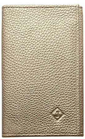 LOLUNA® - Porte Papier Voiture en Cuir Graine Souple - Format 3 Volets Compact - Etui Carte Grise, permis, identité, Assurance, crédit, dans Plusieurs Couleur pour Homme et Femme (Doré)